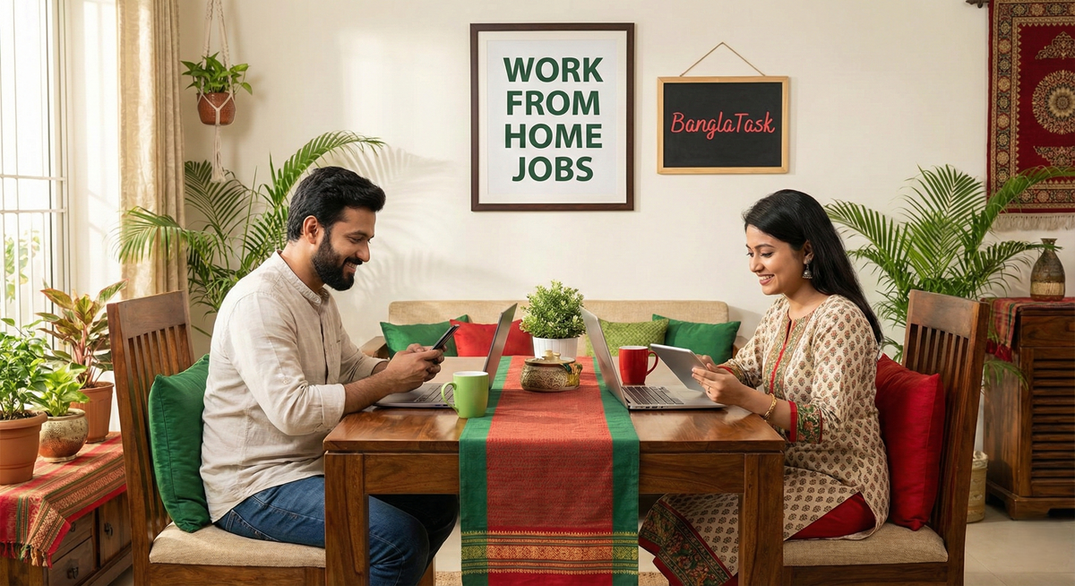 Work from home jobs in Bangladesh using BanglaTask